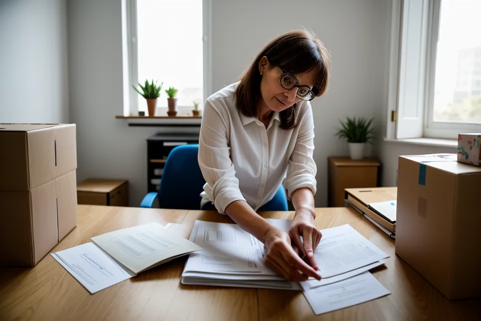 Formalités administratives de création d'entreprise : écran affichant le formulaire du Guichet Unique entouré de notes manuscrites