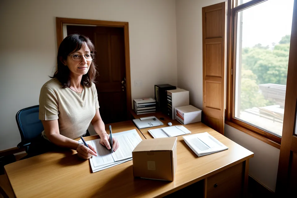 Coin bureau de micro-entrepreneur avec carnet de notes et smartphone, gestion de la protection sociale