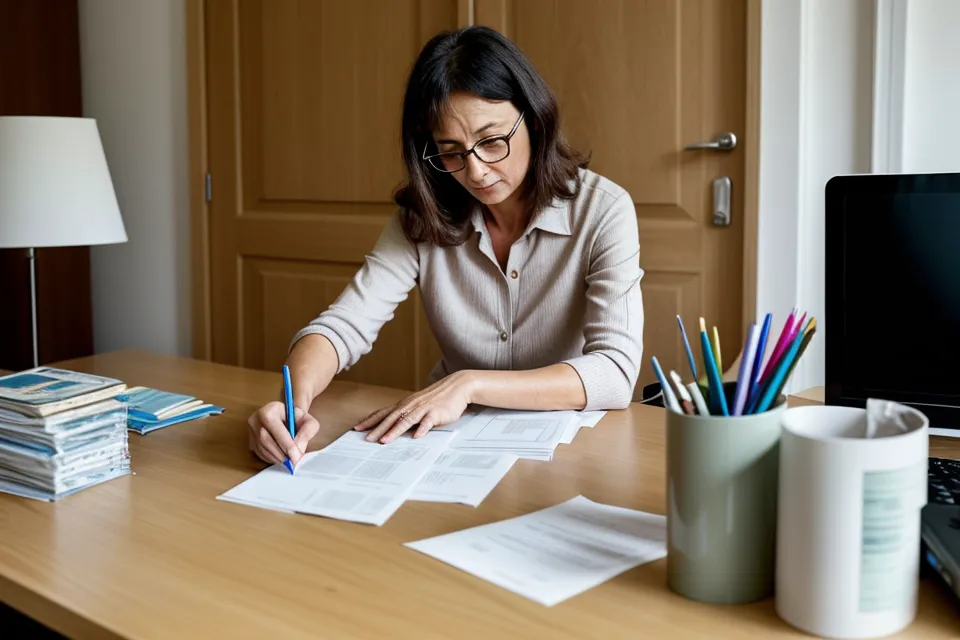 Carnet de notes manuscrites listant les frais de création d'entreprise après une reconversion professionnelle