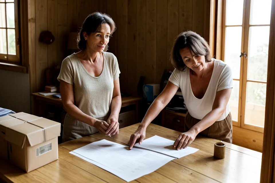 Bureau avec registre de stock papier et colis prêts à l'expédition pour une activité de vente