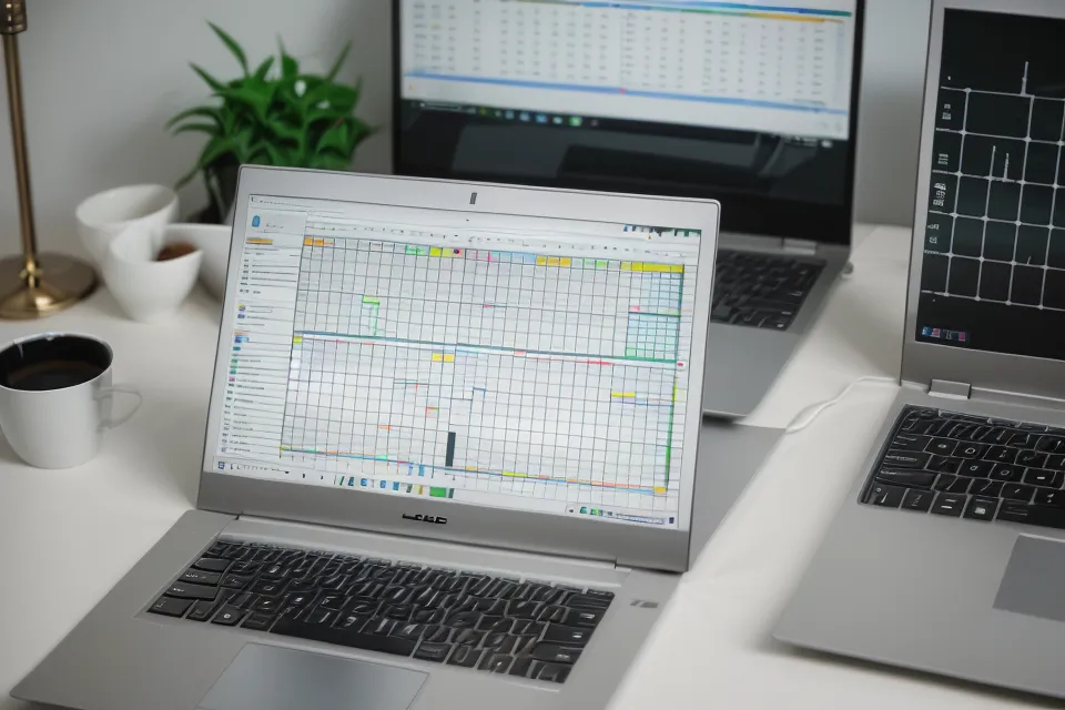Gros plan d'un tableur financier simplifié pour un business plan