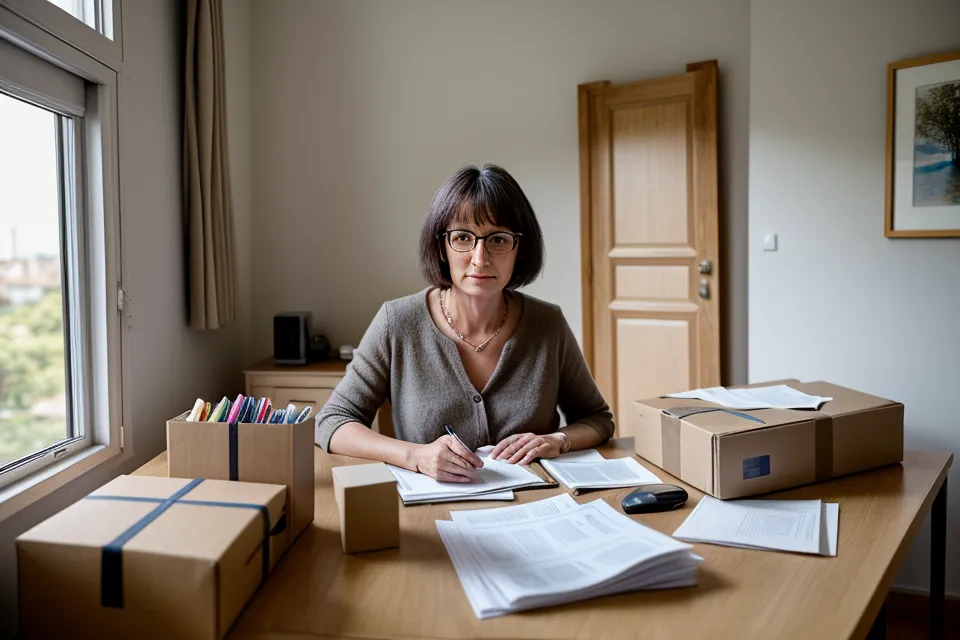 Cartes de visite artisanales et dossier de micro-entreprise prêts avant une tournée de prospection locale à Angers
